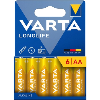 VARTA 4106101736 - 6 бр. алкални батерии LONGLIFE AA 1, 5V (VA0274)