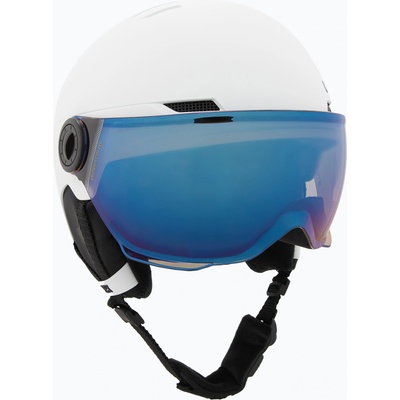 uvex Детска скиорска каска UVEX Rocket Visor Jr white/black matt/mirror blue/smoke