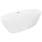 Mexen Luvo Slim свободностояща вана 170 x 75 см, бяла, позлатен преливник - 52801707500-50 (52801707500-50)