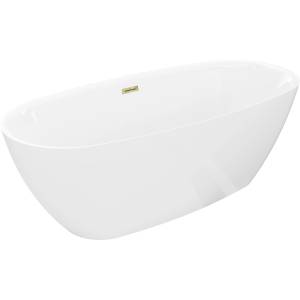Mexen Luvo Slim свободностояща вана 170 x 75 см, бяла, позлатен преливник - 52801707500-50 (52801707500-50)