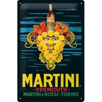 Plechová ceduľa Martini Vermouth Grapes, 20 × 30 cm