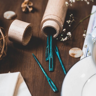 Jehly zašívací dřevěné na vlnu KnitPro Mindful 4 ks