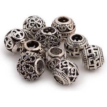 Korálky 5ks elegantní stříbrné