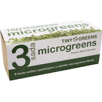 TINY GREENS Microgreens pestovateľská sada sada 3 téglikov