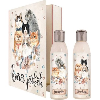 Bohemia Gifts Kočičí příběh sprchový gel 200 ml + šampon na vlasy 200 ml kniha dárková sada
