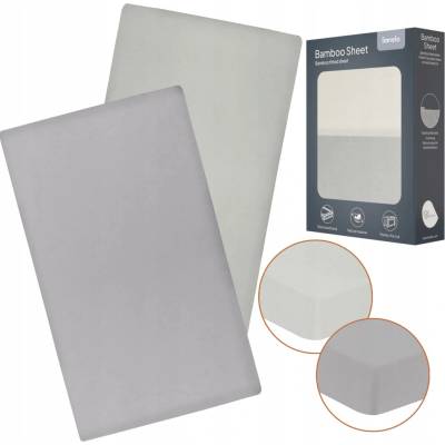 Lionelo Prostěradlo SHEET OFF WHITE GREY 118x60
