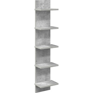 vidaXL Стенен рафт Бетонно сиво 22 x 15 x 100 см Инженерна дървесина (8012426)