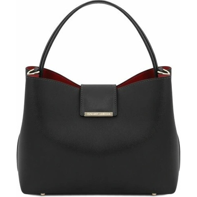Tuscany Leather Kožená bucket kabelka Clio Čierna