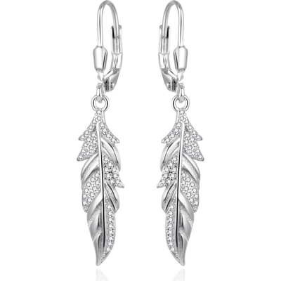 AGATO Stříbrné visací náušnice s lístečky AGT-E107LW