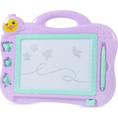 FunPlay B82881 Detská tabuľka na kreslenie KAČIČKA s príslušenstvom 29x21cm fialová