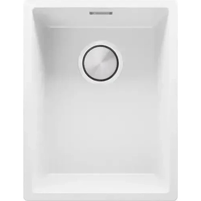 Твоят Стил Бяла гранитна кухненска мивка за вграждане под плот Лондон 40 360x470 мм