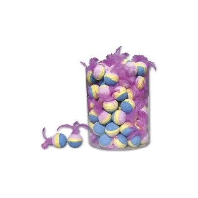 Míček pro kočky pěnový s peříčkem 1ks