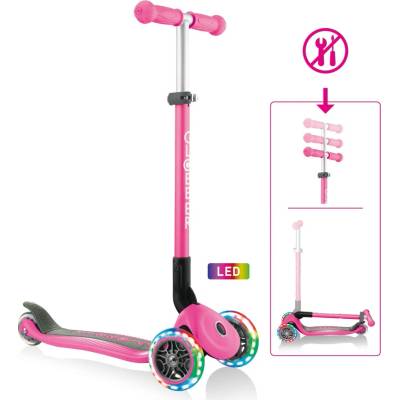 Globber Primo Foldable Lights růžová