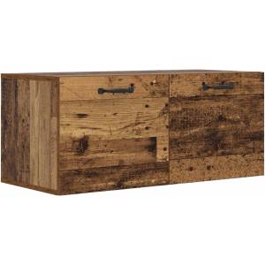 vidaXL Стенен шкаф Монтиране на стена Старо дърво 80 x 36, 5 x 35 cm (8009817)