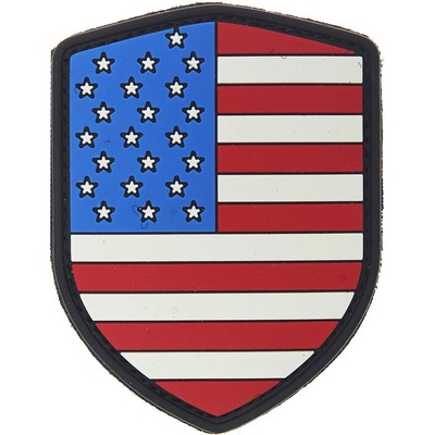 Gumená nášivka 101 Inc vlajka štít USA - farebná