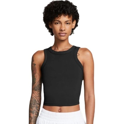 Дамски топ Nike One Fitted Dir-Fit Short Sleeve Crop Tank - Черен