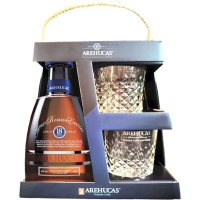 Arehucas Anejo Reserva Especial 18y 40% 0,7 l (dárkové balení 2 sklenice)