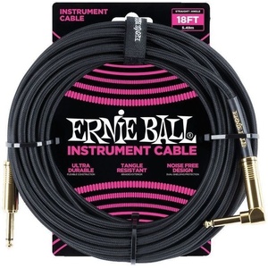 Ernie Ball P06086-EB Black 5, 5 m Директен - Ъглов Инструментален кабел (P06086)