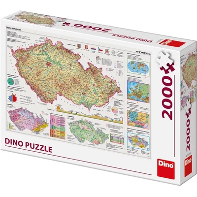 Dino - Puzzle Map of the Czech Republic - 2 000 piese