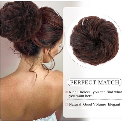 Příčesek do vlasů s gumičkou, přírodní černá až tmavě kaštanová – Hledejceny.cz