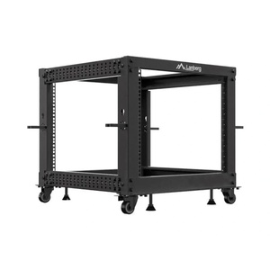 Lanberg отворена стойка 19"" 9U 600x600-1100 регулируема черна (or01-6109-b)