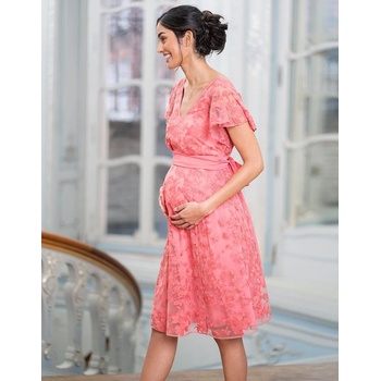 Spoločenské čipkované tehotenské šaty Seraphine Diane Coral