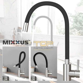 Mixxus Смесител за кухня, гъвкав с керамична батерия MIXXUS SUS-11 Refl Black ET8477, гъвкав (UNI-9570)
