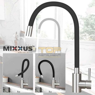Mixxus Смесител за кухня, гъвкав с керамична батерия MIXXUS SUS-11 Refl Black ET8477, гъвкав (UNI-9570)