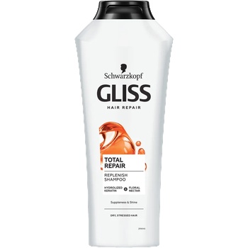 Schwarzkopf Gliss Total Repair Възстановяващ шампоан за суха и изтощена коса 400 мл (GLTR400)