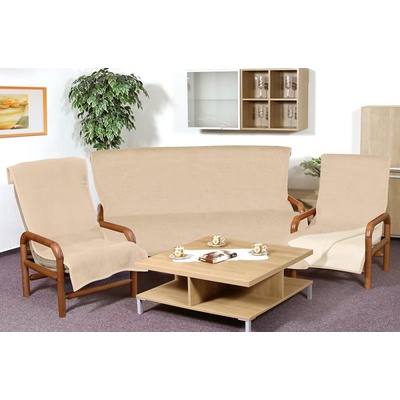Souprava KIRA PLUS 3+1+1 Béžová BX4231 - 150x200 cm, 2ks 65x150 cm / 1ks 150x200, 2ks 65x150 cm