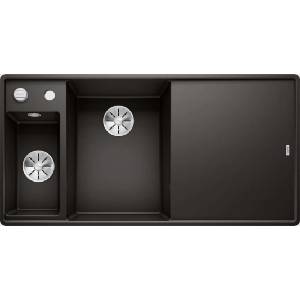 BLANCO Axia III 6 - Мивка от Silgranit, 99x50 см, с регулиране на оттока и с аксесоари, черна 525852 (525852) Мивка за вграждане