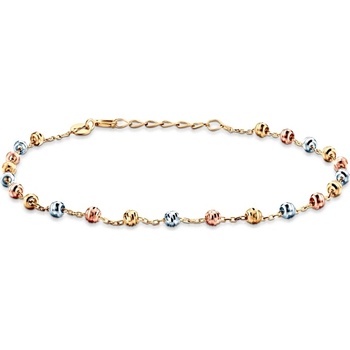 SAVICKI Narukvica kuglice Savicki: trobojno zlato