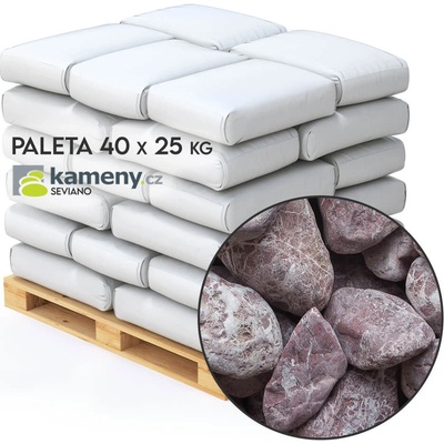 Okrasné kameny Atlas Red valounky - vápenec Vyberte si balení: Paleta - 40 x 25 kg - DOPRAVA ZDARMA, Vyberte si velikostní frakci: 4 - 8 cm – Hledejceny.cz