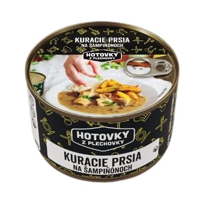 Hotovky z plechovky - Kuracie prsia na šampiňónoch - Veľkosť 800g