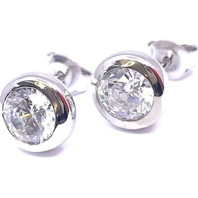 Jan Kos jewellery stříbrné náušnice s bílým kamenem 12119541