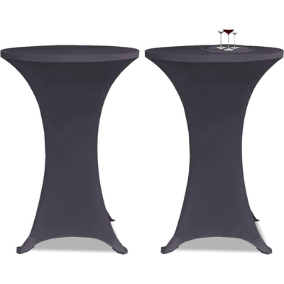 vidaXL Покривки за маса, еластични, 2 бр, 80 см, антрацитно черно (131430)