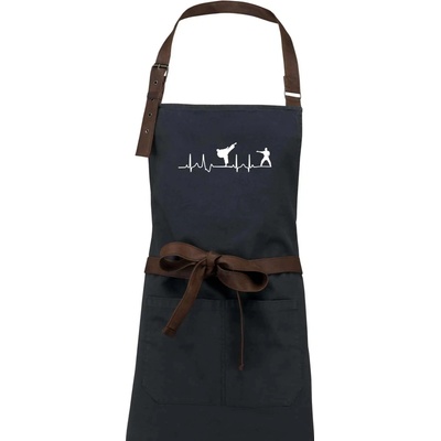 Dřevěné uhlí Karate EKG Zástěra Vintage