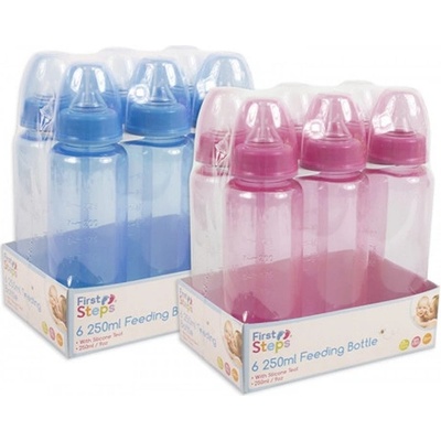 First Steps lahev dětská transparentní 250ml 6ks
