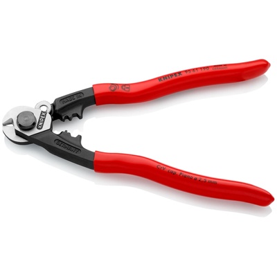 KNIPEX Ножици за рязане и кримпване на кабел до 10мм2, червена (k9561190)