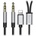 Baseus Lightning to 3.5 mm + 3.5 mm - двоен AUX аудио кабел от Lightning към 3.5 мм. и 3.5 мм (черен)