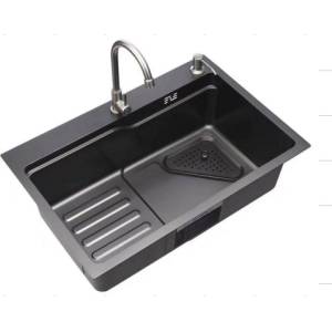 Cascada Мултифункционална кухненска мивка Cascada 6845 - сатенено PVD черно + нано покритие (3524904) Мивка за вграждане