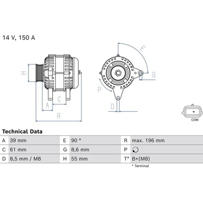 BOSCH 0 986 084 870 generátor (0986084870)