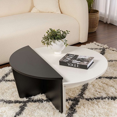 ASG Orion - дизайнерска маса бяло с черно (8684283439775)