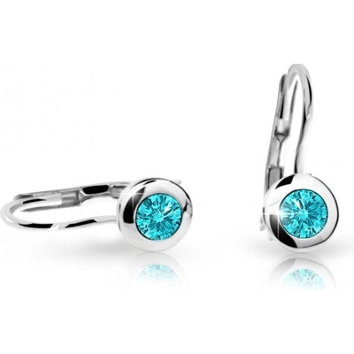 Danfil detské náušnice C1537 z bieleho zlata mint green klapka