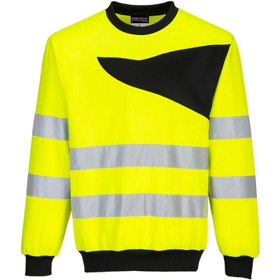 Portwest PW277 PW3 Crew Hi Vis reflexná mikina žltážltá/čierna žltá/čierna