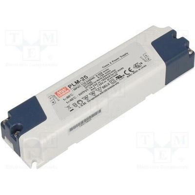 MEAN WELL PLM-25-500 Napájecí zdroj: spínaný; LED; 25W; 30÷50VDC; 500mA; 110÷295VAC