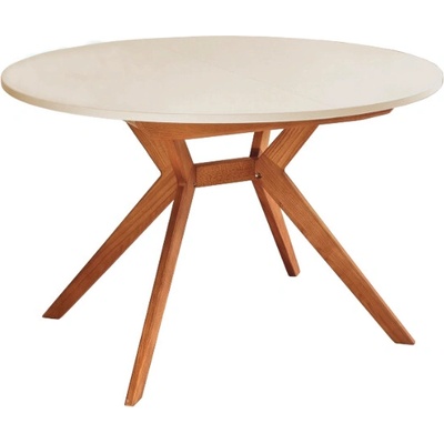 RAGABA Biju Round Oak 110-160 cm kriedová biela
