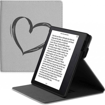 KW Mobile Brushed Heart KW4941806 Pouzdro pro Amazon Kindle Oasis 2/3 šedé 4063004488652