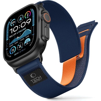 Tech-Protect nylon elite apple watch 8 / 9 / 10 / 11 / se / ultra (44 / 45 / 46 / 49 mm) navy/orange (5906302339952)