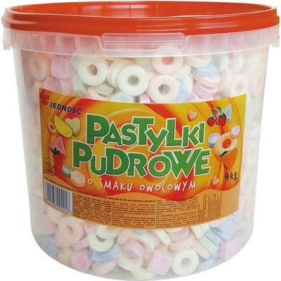 Jedność Pastylki Pudrowe ovocné pudrové bonbony kbelík 4 kg